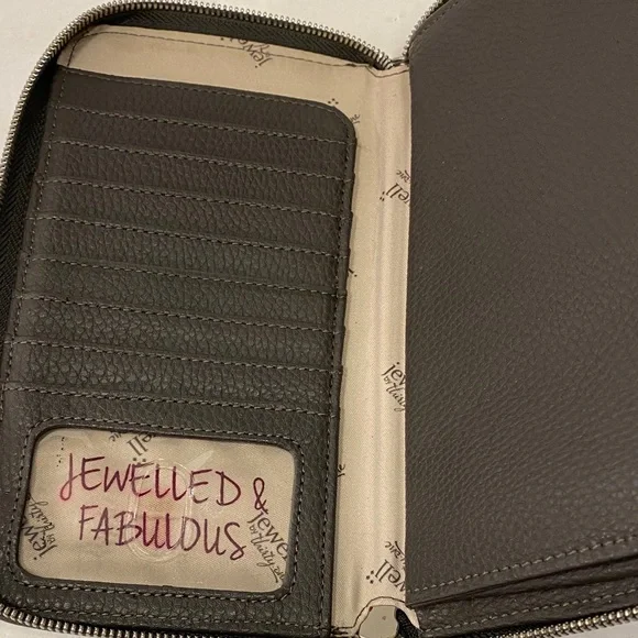 Jewell Dark Brown Textured Women's Wallet - Picture 4 of 7